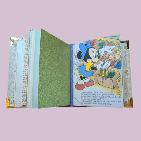Minnie n' Me Slumber Party Altered Little Golden Book Journal Scrapbook - Picture 5 of 5
